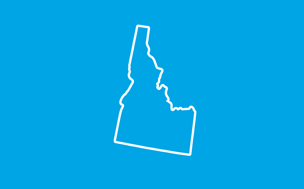 Idaho outline on background